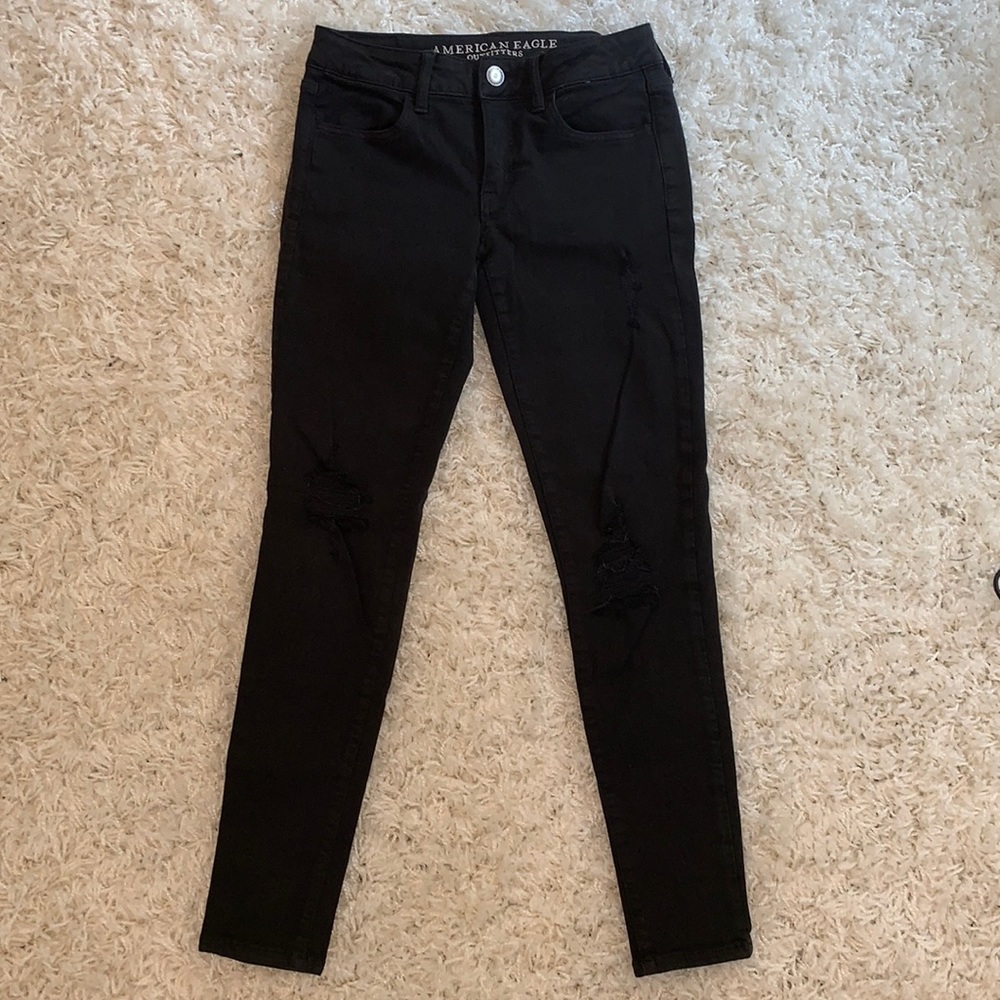 American Eagle Super Stretch Black Skinny Jeans